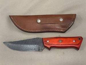 Damascus Steel Knife Full Tang with Sheath 8 12 Overall Length