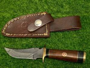 Damascus Steel Knife Full Tang with Sheath 5 14 Overall Length