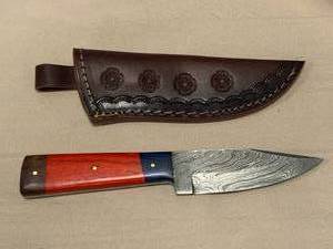Damascus Steel Knife Full Tang with Sheath 8 Overall Length
