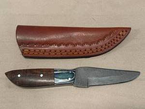 Damascus Steel Knife Full Tang with Sheath 8 Overall Length