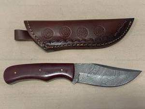 Damascus Steel Knife Full Tang with Sheath 8 34 Overall Length