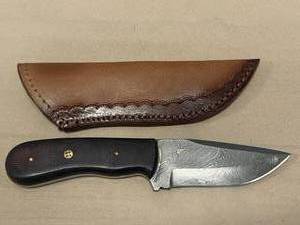 Damascus Steel Knife Full Tang with Sheath 8 12 Overall Length