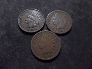 1890, 1891, 1892 Indian Head Cents