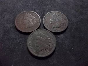 1893, 1894, 1895 Indian Head Cents