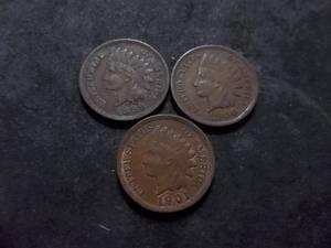 1899, 1900, 1901 Indian Head Cents