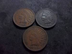 1905, 1906, 1907 Indian Head Cents