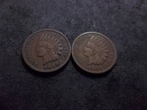 1908, 1909 Indian Head Cents