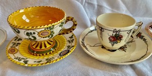 Five Teacups with Matching Saucers