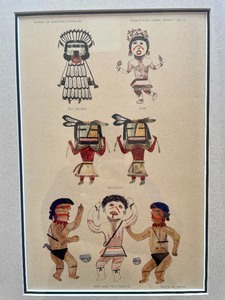 Hopi Katchinas Indian Drawings on Acid Free Mats