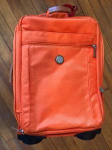 Orange Joy Suitcase, Nylon Bags, and 5 Folding Bags