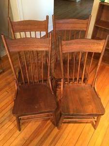 Four Vintage Wooden Matching Chairs
