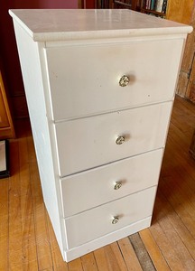 Small White Dresser with 4 Drawers