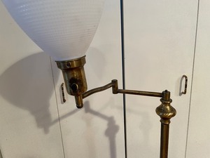 Brass Floor Lamp With Glass Globe