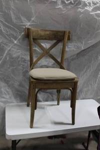 lot 1418 image: Wood Dining Chair with Seat Pad 20Wx18Dx35H