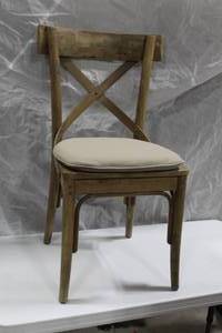 lot 1318 image: Wood Dining Chair with Seat Pad 20Wx18Dx35H