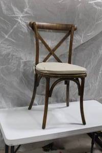 lot 1317 image: Wood Dining Chair with Seat Pad 20Wx18Dx35H