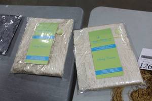 lot 1262 image: Lot of (2) String Curtain Ivory 88Lx36W (in package)