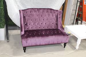 lot 1323 image: Noble House Home Furnishings LLC High Back Dining Love Seat Purple 50Wx28Dx38H
