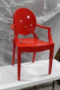 lot 1329 image: Hard Plastic Chair Red 21Wx20Dx37H