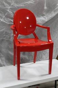 lot 1429 image: Hard Plastic Chair Red 21Wx20Dx37H