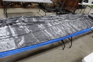 lot 1270 image: Lot of (4) Drapes Silver Shimmer Satin 150Lx57W