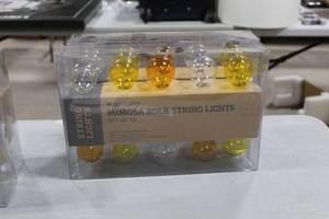 lot 1280 image: Lot of (2) World Market Mimosa Bulb String Lights Set of 10 (in box)