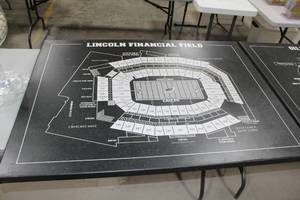 lot 1367 image: Philadelphia Eagles Lincoln Financial Field Canvas Artwork 49Lx37Wx 1-12H