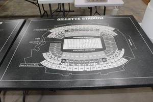 lot 1366 image: New England Patriots Gillette Stadium Canvas Artwork 49Lx37Wx 1-12H