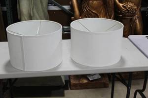 lot 1365 image: Lot of (2) Lamp Shades White 15Dx10H