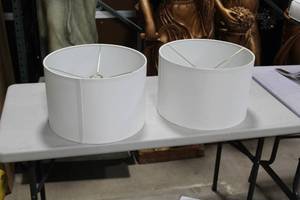 lot 1364 image: Lot of (2) Lamp Shades White 15Dx10H