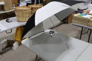 lot 1390 image: Lot of (13) Umbrella BlackWhite 42Dx29H 42Dx29H