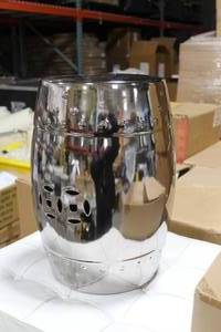 lot 1438 image: Wisteria Metal Stool Silver 12Dx19H (in box)