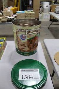 lot 1384 image: Lincoln Logs in Tin Can