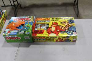 lot 1386 image: Lot of (2) Games - Hungry Hungry Hippo, Rock Em Sock Em Robots