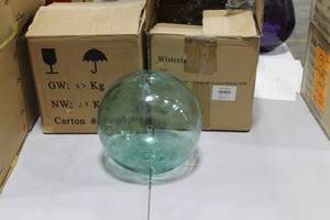 lot 1505 image: Lot of (2) Wisteria Glass Fishing Balls Vintage Green 10D (in box)