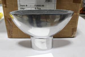 lot 1578 image: Lot of (3) Polished Aluminum Table Vase 12Lx4Wx 7-12H (in box)