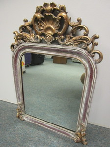 WALL MIRROR, W DECORATIVE WOOD FRAME