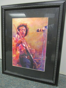 JIMI HENDRIX ARTWORK PRINT, FRAMED