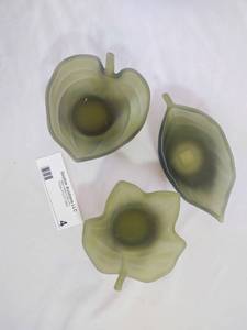 Set of 3 Leaf Candle Holders