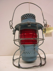 lot 514 image: VINTAGE ADLAKE KERO RAILROAD LANTERN, W EMBOSSED RIBBED RED GLOBE, C.R.T. CO., CANADA 1921-1923