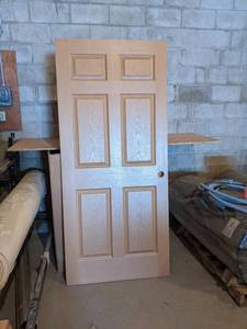 (5) 6-Panel Hollow Core Honey Masonite Textured Door - 36 x 80 x 1-38