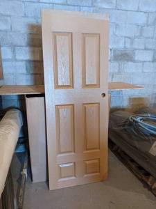 (5) 6-Panel Hollow Core Honey Masonite Textured Door - 30 x 80 x 1-38