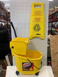 lot 6 image: Libman Mop Bucket & Wet Floor Sign