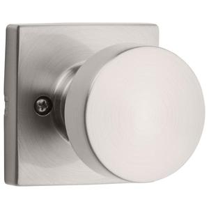KWICKSET Pismo Round Satin Nickel BedBath Door Knob Featuring Microban Antimicrobial Technology