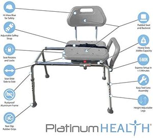 lot 60 image: Gateway Premium Sliding Bath Transfer Bench with Swivel Seat-Padded (Gray