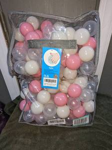 lot 130 image: 2 Sets of Playmaty Pink & White Plastic Balls