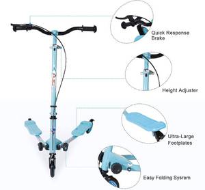 lot 116 image: AODI Kids Foldable Swing Speeder Scooter Ages 5