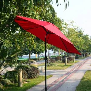 lot 82 image: Sunnyglade 9Ft Patio Umbrella Outdoor Table Umbrella with 8 Sturdy Ribs, Red