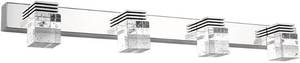 lot 46 image: Letsun Chrome & Crystal 4 Light LED Vanity Bar