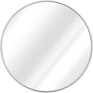 lot 32 image: TinyTimes 23.63 Modern Large Round Mirror Brushed Silver Frame